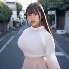 A woman in a white top and pink skirt standing on a street - SeaArt AI