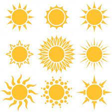 Formas De Dibujos Animados De Sol Plano Amarillo Aislados Sobre Fondo Blanco Ilustracion De Stock Yellow Sun Cartoon Sun Cartoon