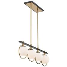 Carlyn 33 Wide Brass And Black 4 Light Led Island Pendant 86k71 Lamps Plus Brass And Black Light Fixtures Black Light Fixture Led Lights