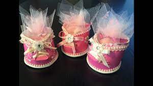 Baby Shower Gifts For Guests Booties Made From Paper Cups Youtube