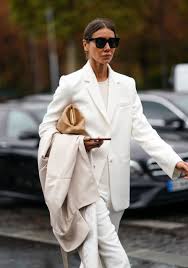 Is grey out of style 2020. Julie Pelipas Wearing Oversized White Women S Suit Street Style In 2020 Fall Fashion Coats Womens Suit Street Style Fashion