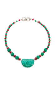 van cleef emerald and ruby beads