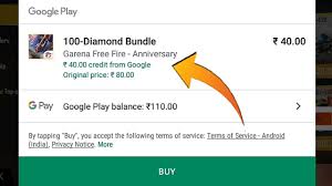 Free fire diamonds reload service is fast & secure. How To Redeem 40rs Google Play Credit To Buy Free Diamond In Free Fire Youtube