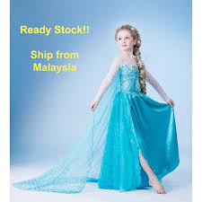 Princess elsa dianugerahi kekuatan yang sangat sakti yaitu kekuatan untuk membekukan sesuatu atau membuat salju dan es. Frozen Princess Elsa Dress For Kids Baju Frozen Princess Elsa Shopee Malaysia