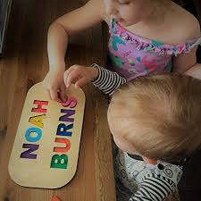 Traditional wooden toys get a fun and sustainable update in our collection of toys including play tills, fun puzzles, dolls prams and so much more all personalised for a unique added touch. Personalised Wooden Name Puzzle Amazon Co Uk Handmade Products
