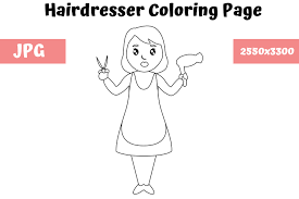 Some of the coloring page names are beauty salon wall art illustration urban mamaz shop, beauty salon wall art illustration urban mamaz shop, silhouette hair salon at getdrawings logotipo para salon de belleza png transparent png, lease a studio ann arbor hair essentials salon studios, pattern scissors clipart 20 cliparts images on. Hairdresser Coloring Page For Kids Graphic By Mybeautifulfiles Creative Fabrica