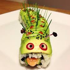 The Very Hungry Caterpillar Roll Zupft S Sushi Inspiration Weird Food Sushi Party