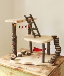 Wooden Tree House Fairy House Gnome Home Waldorf Doll House Natural Doll House Wooden Tree House Wooden Diy Wooden Tree