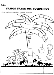 Atividade Para Pintar Colar E Recortar Vamos Montar Um Coqueiro Minha Missao Em Educar