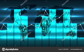 World Map With Diagram Chart And Graph On The Background Of