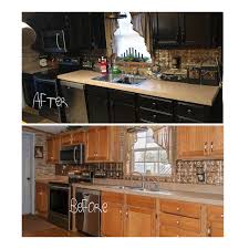 Before And After Primitive Kitchen Painted Black Cabinets Diy Diy Kitchen Cabinets Painting Diy Kitchen Renovation Diy Kitchen Remodel