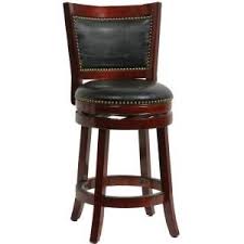 Carnegy Avenue 30 In High Cherry Wood Bar Stool With Button Tufted Back And Black Leather Swivel Seat Cga Ta 181521 Ch Hd The Home Depot Bar Stools Swivel Bar Stools Wood Bar Stools