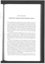 PDF) Historical memory and national canons