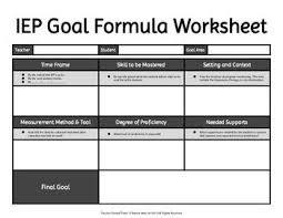 Iep Goal Formula Worksheet Iep Goals Iep Special Education