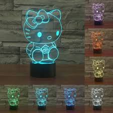 Hello Kitty 3d Illusion Led Lamp Hello Kitty Lamp Decorative Table Lamps Led Night Light