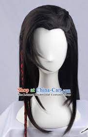 Chinese Traditional Young Hero Hanfu Wigs Sheath Ancient Swordsman Hairpiece Handmade Chigno Chinese Hairstyle Ancient Chinese Hairstyles Traditional Hairstyle
