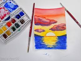 In this lesson of easy paintings, let's paint a dreamy sunset cityscape together. Sunset Over Water Painting Easy Watercolor Tutorial Ebbandflowcc