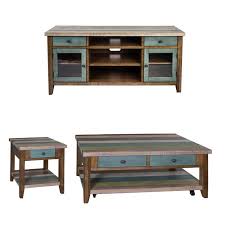 Vecelo industrial stand, tv console with 2 storage cabinet for living room, home media entertainment center, wood look accent coffee table with metal frame, rustic brown, 47x 15.7x17.7. 3 Piece Coffee Table Set With 60 Inch Tv Stand And End Table Walmart Com Walmart Com