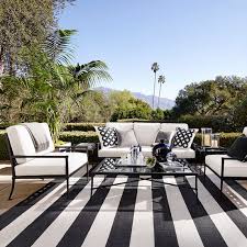 Black Patio Stripe Indoor Outdoor Rug Williams Sonoma There are 9030 striped outdoor rug for sale on etsy, and they cost $30.35 on average.
