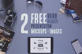 2 Free Hero Header Presentation Images Ipad Photo Mockup Templates Simple Website