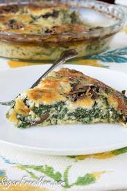 Keto Crustless Mushroom Spinach Pie Recipe Recipes Food Low Carb Recipes