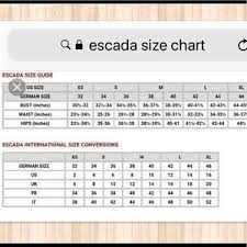 Abiding Escada Clothing Size Chart 2019