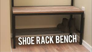 This diy shoe cabinet doubles as an entryway bench with the front opening up to hold three rows of shoes. Diy Shoe Storage Bench Coat Rack Woodworking Welding Youtube