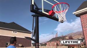 Lifetime 90458 54 Tempered Glass Backboard Adjustable Basketball System Youtube
