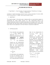 De aquí resulta, teniendo en cuenta la ley de avogadro, que un mol de. Doc Volumen Molar Parcial Aby Torres Hernandez Academia Edu