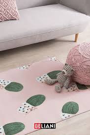 Teppich Rosa Kaktus Muster O 140 Cm Rund Eldivan Teppich Rosa Teppich Rosa