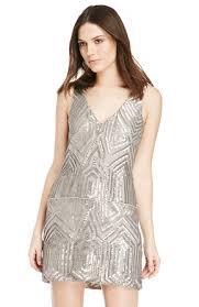 Saylor Sequin Hadley Platinum Drop Waist Tank Dress
