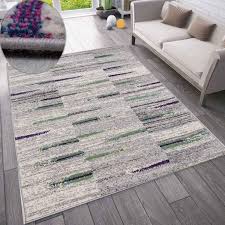 Eur 24,10 bis eur 109,90. Teppich Wohnzimmer Schlafzimmer Flur Teppich Gestreift Muster In Grau Gelb Vimoda Homestyle