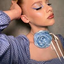 Blue Rose Flower Choker Necklace Formal Choker Blue Flower Choker Necklace  Blue Rose Flower Necklace Accessories Rosette Choker Rose Choker