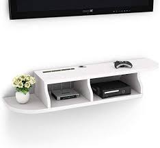 Tv wall mount with shelves are sturdy to promote durability and provide the best value for money. New Tribesigns 2 Tier Modern Wall Mount Floating Shelf Tv Console 47 2x10 6x7 Inch For Cable Boxes Routers Remotes Floating Shelves Cable Box Floating Shelf Tv