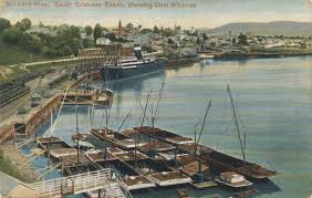 Brisbane River South Brisbane Reach Showing Coal Wharves Circa 1910 19216906324 O Postcards Collectables Vintage Retro Pho Paris Skyline Postcard Aerial
