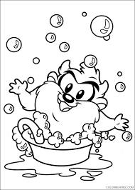 We found for you 15 pictures from the collection of taz coloring cartoon! Baby Cartoons Coloring Pages Baby Taz Taking A Shower Printable 2021 0431 Coloring4free Coloring4free Com