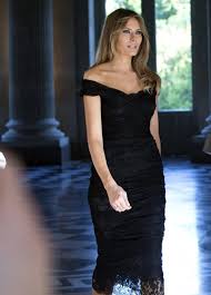 Melania Trump Smolders In Cocktail Dress Next To Hijab Clad Emine Erdogan Fashion Milania Trump Style Black Lace Gown