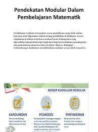 Kurikulum 1947 atau disebut rentjana pelajaran 1947. Pendekatan Modular Dalam Pembelajaran Matematik