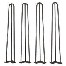 Wen 1 2 In Dia 28 In Mid Century Modern Satin Black Hairpin Table Legs 4 Pack Tl28b The Home Depot Hairpin Leg Table Table Legs Modern Table Legs