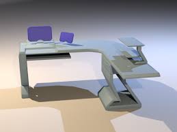 Standing or sitting, this desk is revolutionizing the work space. Rafael Luciano Futuristic Desk