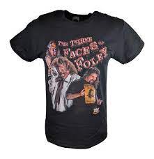 You think dean ambrose is great, u should have seen. Three Faces Of Mick Foley Cactus Jack Manfind Wwe Mens Black T Shirt Extreme Wrestling Shirts