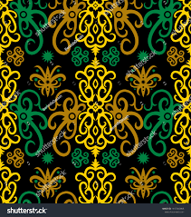 Seamless Pattern Of Dayak Batik Borneo Motif Style Luxury Yellow Color Vector Design Inspiration Green Seamless Patterns Borneo Tattoo Print Inspiration
