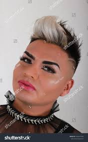 Gay Model Wearing Makeup White Background Stock Photo 1995913100