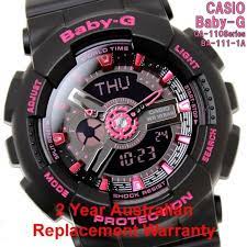 Casio Ba 111 1aer Ladies Baby G Black Pink Combi Watch For Sale Online Ebay
