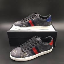 Beige/ebony gg supreme with gold bees print green and red web red ayers. Gucci Men S Ace Gg Supreme Tigers Sneaker
