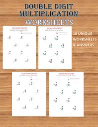 Multiplication Double Digit 10 Math Worksheets With Etsy Math Worksheets Kids Math Worksheets Printable Math Worksheets