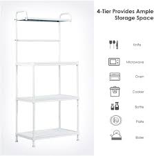 Maybe you would like to learn more about one of these? Buy Giantex 4 Tier Kitchen Microwave Storage Rack Oven Stand Strong Mesh Wire Metal Shelves Free Standing Baker S Rack Shelving Utility Unit 23 5 Lx13 5 Wx53 5 H White Online In Turkey B07w7y5pn3