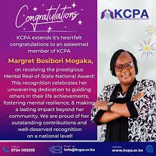 🌟 Member Spotlight! 🌟 At KCPA, we celebrate the incredible professionals  shaping the counseling and psychology space. This month, we recognize  Margret Bosibori Mogaka, for her outstanding contribution in the mental  health