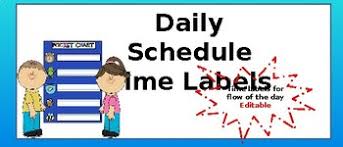 Daily Schedule Time Labels For Flow Of The Day Editable