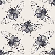 Black And White Striped Insect With Wings Pin On Tattoo